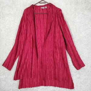 Chico’s Travelers Cardigan Women 3 (XL) Textured‎ Open Front Layering Casual